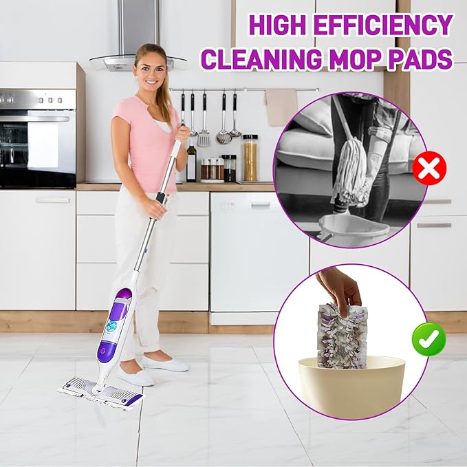 30-Pack Disposable Microfiber Power Mop Pad Refills Compatible with Swiffer Power Mop Refills,Replacement Pads for Swiffer Wet Pads Refill,Non-Washable & Unscented