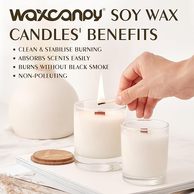 Soy Wax, Waxcanpy Natural Candle Wax, Organic Soy Wax for Candle Making from Farm, No Additives, Harmless and Pure (20lb)