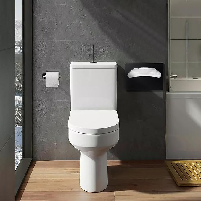 Toilet Seat Cover Dispenser,Commercial Stainless Steel Brushed Toilet Seat Cover Holder for Disposable Toilet Seat Covers Wall Mount for Bathroom Restroom（Black）