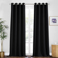 PONY DANCE Blackout Curtains for Bedroom - Noise Reductiong Window Drapes Room Darkening Thermal Insulated Curtains for Living Room/Dorways, 2 Panels, 55 x 94 inch, Black