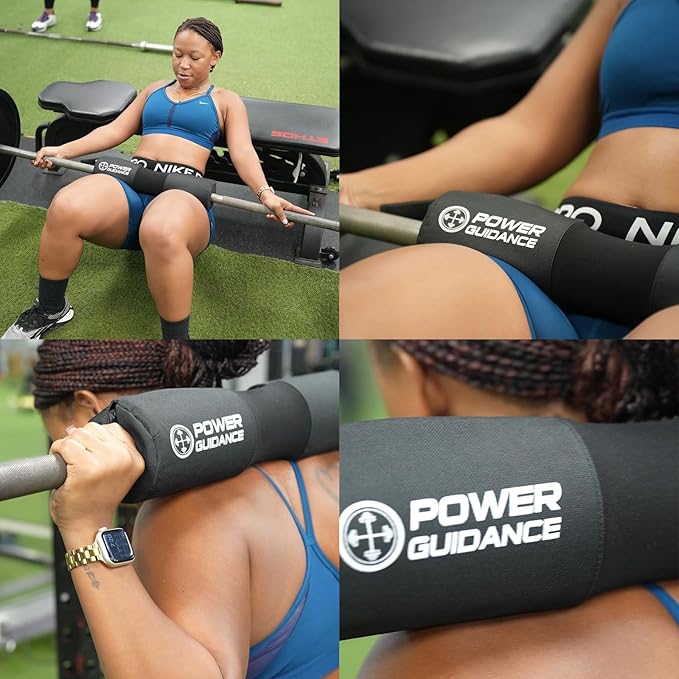POWER GUIDANCE Barbell Squat Pad - Neck & Shoulder Protective Pad Anti-Skid Points for Squats, Lunges, Hip Thrusts, Weightlifting - Fit Standard and Olympic Bars
