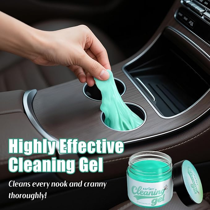 ASFSKY Car Cleaning Gel (Green,Magnolia) Cleaning Putty Universal Dust Cleaning Car Interior Cleaner Keyboard Dust Remover Car Slime Gifts for Men Women Girl（1 Pack）
