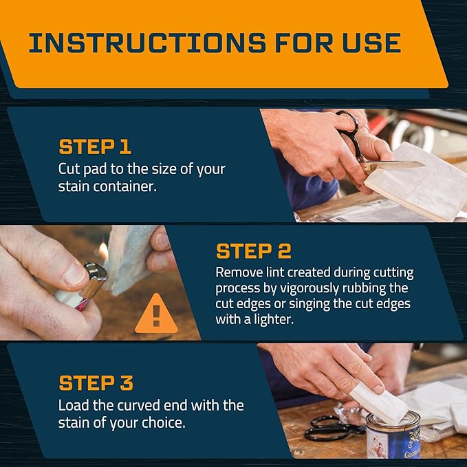MāKRS Stain Pad, Cut-to-Size Staining Pads, 10-Pack, Lint, Snag, Streak-Free Applicator, Micro Brush Material, Wood Stains and Oil Based Finishes, Easy to Use with Consistent Application