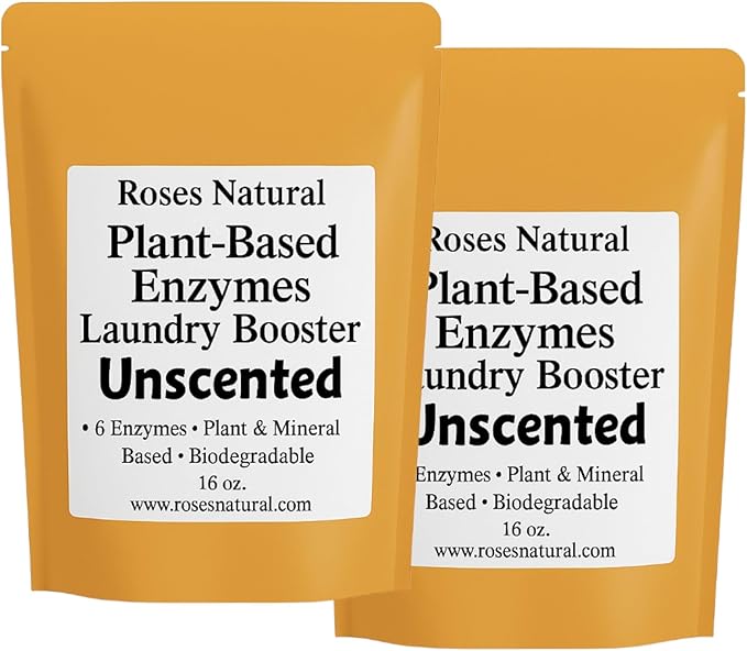 Natural Enzyme Laundry Booster – Unscented | 6 Enzymes | Fragrance-Free | Biodegradable | HE Safe, for Sensitive Skin, Eco-Friendly Laundry Additive | 16 oz | Made in USA