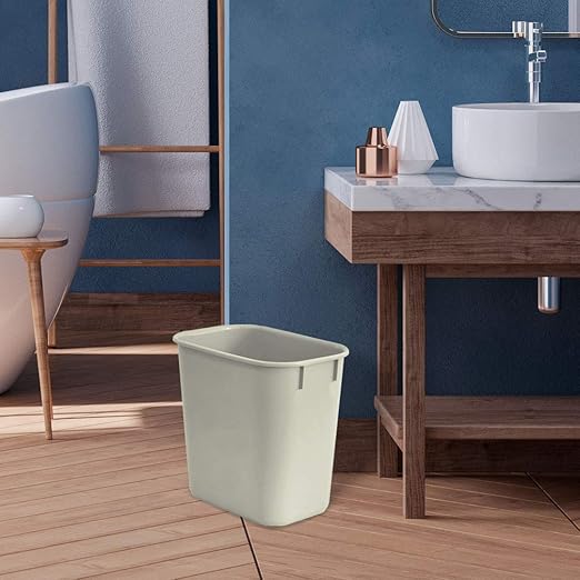 Acrimet Wastebasket, Deskside Bin, 3.25 Gallon/13 Quart/ 12 Liter (Plastic) (Light Gray Color) (Set of 4)