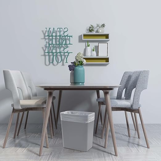 3-Pack 4.5 Gallon Trash Can, Gray Waste Bin for Under Desk, Kitchen, Home, Office