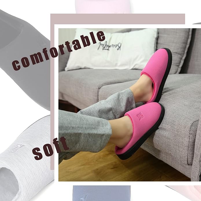 Memory Foam Slippers for Women's and Men's Casual House Shoes
