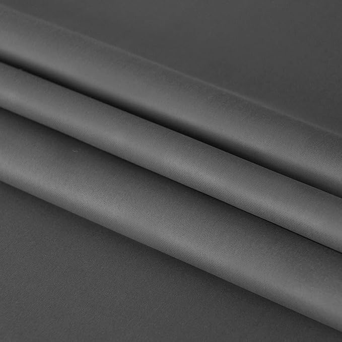 DWCN French Door Curtains – Rod Pocket Thermal Blackout Curtain for Doors with Glass Window, Kitchen and Patio Doors for Privacy, 25 X 72 Inches Long, 1 Curtain Panel with Tieback, Dark Grey