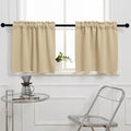 Pickluc Cafe Half Window Curtain - 36 Inch Rod Pocket Kitchen Curtain, Blackout for Small Window, 2 Panels, 30" Wide x 36" Length, Ivory