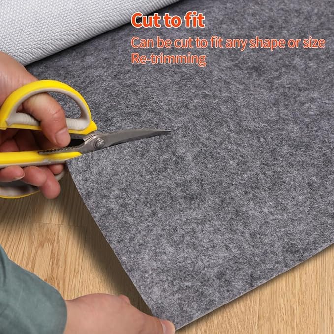 Non-Slip Rug Pads 7 x 9ft, 100% Waterproof Extra Large Area Rugs Non Skid Rug Pad for All Floors and Finishes Durable Hardwood Floor Protective Felt Keeps Rugs in Place, Safe and Secure