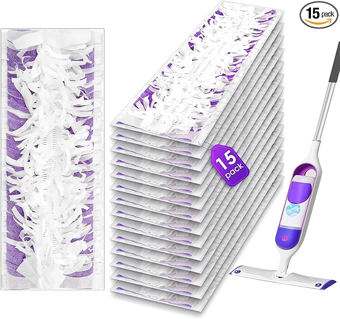 (15 Pack) PowerMop Replacement Power Mop Pads for Swiffer PowerMop, Disposable PowerMop Mopping Pad Refills Compatible with Swiffer PowerMop, Multi-Surface Mop Pad Refills for Floor Cleaning
