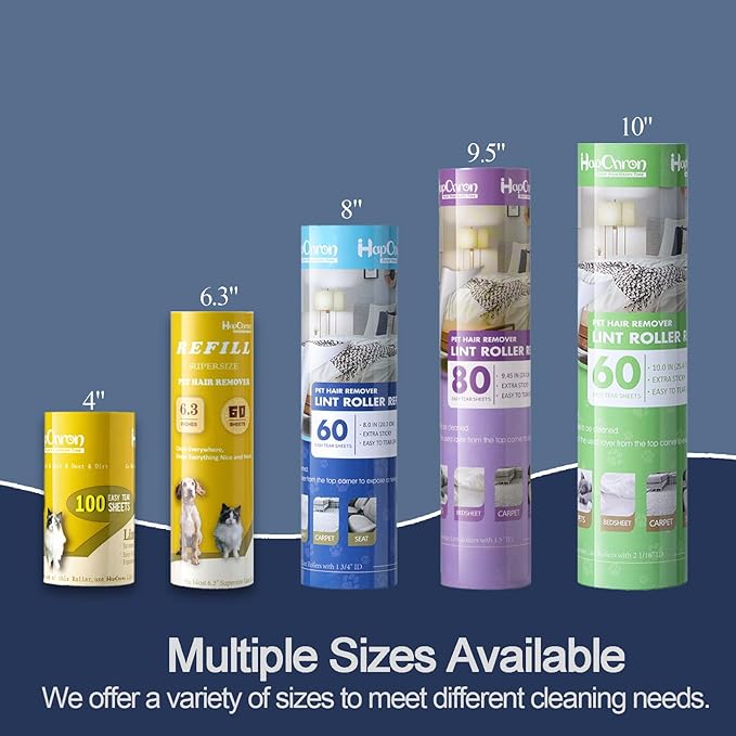 8 inch Large Surface Lint Roller Refills for Scotch-Brite 50% Stickier Lint Roller, Fits Most 8" Supersize Lint Rollers with 1 3/4" ID, Total 240 Easy Tear Sheets (Pack of 4)