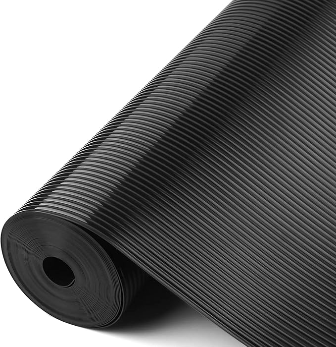 Shelf Liners for Kitchen Cabinets Non Adhesive Drawer Liner EVA Material Cupboard Mat Refrigerator Mats Washable Fridge Liner for Cabinet, Storage and Desks 23.6 x 393.7 Inches Black