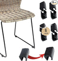 Rectangle U Shaped Chair Leg Tips Caps with Felt Pads,Furniture Feet Protector Slide Smoothly Glides No Scratches No Noise Protect Hardwood Floor,Fit 12mm(15/32inch) Diameter Tubular Leg (Black 8PCS)