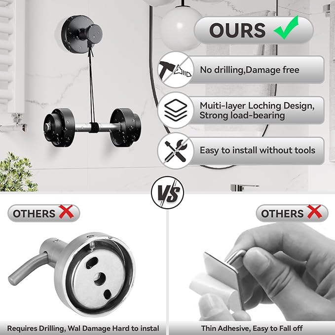4 PCS Suction Cup Hooks for Shower, Stainless Steel No Drill Towel Hooks, Reusable Sticky Silicone Base for Bathroom Wall, Glass, Mirror, Tile to Hang Loofahs, Robes (Matt Black)