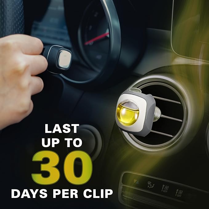 Air Jungles Serene Summer Scent Car Air Freshener Clip, 6 Vent Clips, 4ml Each, Long Lasting Air Freshener, Up to 180 Days Car Refresher Odor Eliminator