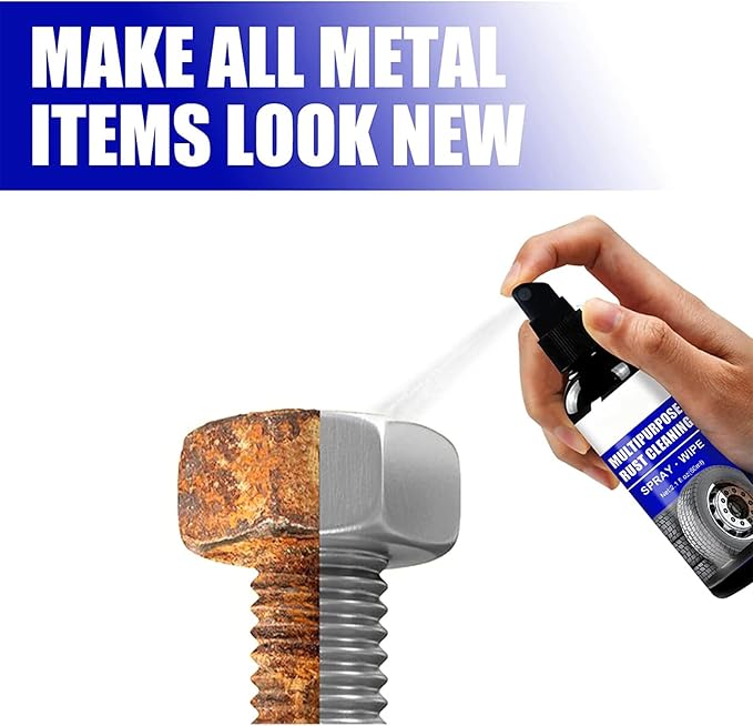 Rust Remover Spray - 2PCS Multipurpose Instant Rust Remover for Metal Parts, Car Care & Cleaning, Rustout Instant Remover Spray