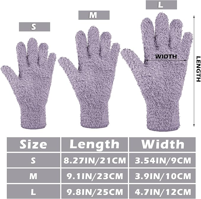 Patelai 3 Pairs Microfiber Plant Dusting Gloves Leaf Cleaning Gloves for Indoor Plants, Blinds, Furniture, House(Medium,Pink, Nude, Light Purple)