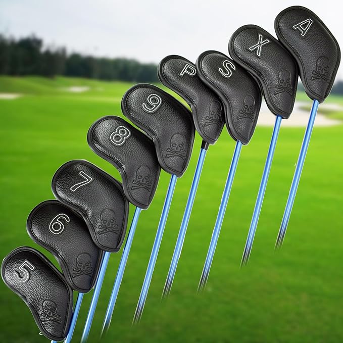 Premium Magnetic Leather Iron and Wedge Golf Club Head Covers