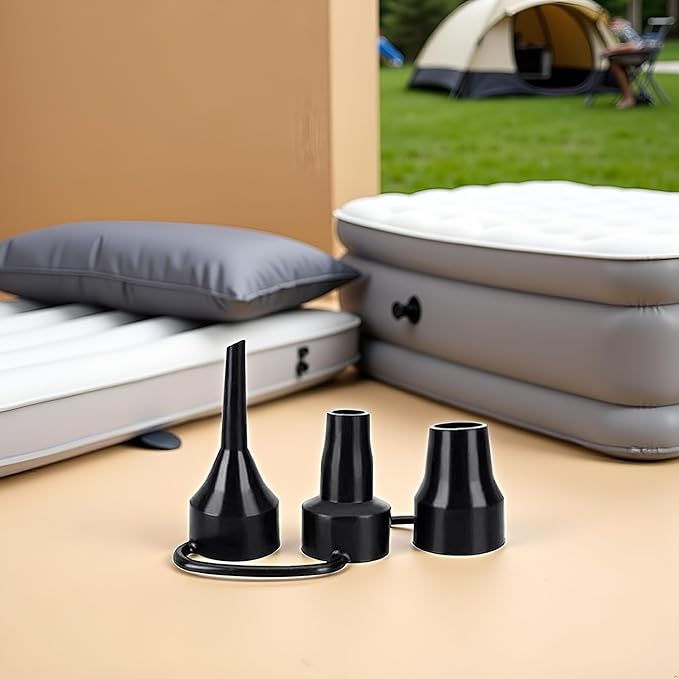 3 Sizes Black Air Pump Replacement Nozzles, Plastic Pump Nozzles,Inflatable Pump Nozzles Head,Air Pump Inflator Adaptor Accessory for Partial Air Bed,Air Mattress Air Mattresses and Accessories