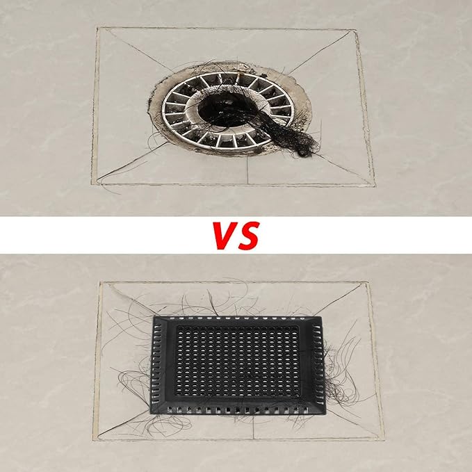 Hair Catcher/Drain Strainer/Shower Drain Cover for Bathroom Floor Drain, Stainless Steel and Silicone (4inch, Matte Black)