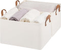 StorageWorks Storage Bins, Fabric Storage Bins for Shelves, Extra Large Storage Baskets with Metal Frame, Closet Baskets and Bins with Handles, Jumbo, Natural Color, 2-Pack