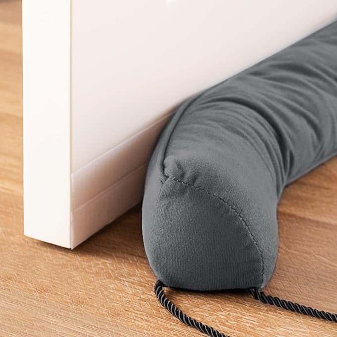 Sunolga 42" Door Draft Stopper Blocks Hot and Cold Air with Removable Washable Cover for Gaps Up to 3", All-Season Seal for Noise, Door Sweep for Bottom of Door and Window, Home Essentials, Gray