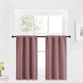 RYB HOME Small Curtains Blackout - Privacy Energy Efficiency Mini Curtains for Kids Bedroom RV Camper Windows Trailer Bathroom Kitchen Cabinet Window Tiers, W 29 x L 36, Dusty Rose, 2 Panels