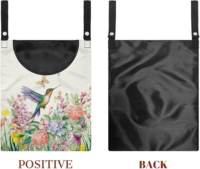 Hummingbird Handy Clothespin Bags Floral Space-Saving Clothespin Storage Hanger Bag, Hanging Storage Organizer with Hanging Rope for Home Outdoor Supply