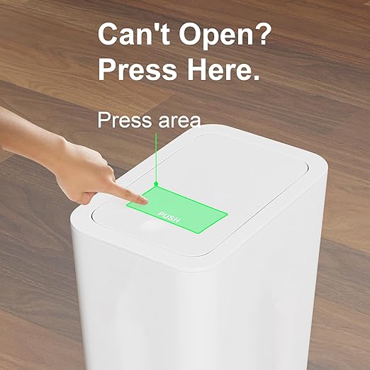 N. NETDOT 3 Pack 2.6 Gallon / 10L Bathroom Trash Can with Lid,Kitchen Garbage Can Small Trash Bin Waste Basket for Bathroom,Kitchen,Bedroom,Living Room,Office - Off White