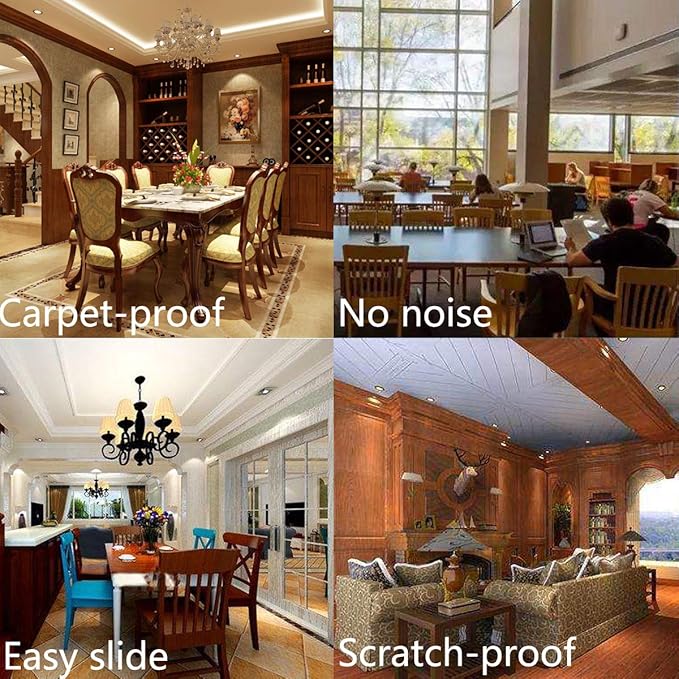 Furniture Sliders-Furnigear (Teflon) Nail in Chair Glides for Carpet and Hardwood Floor - Move Your Furniture Easily & Safely - Best Floor Protector (1x1-3/8-24 Pack)