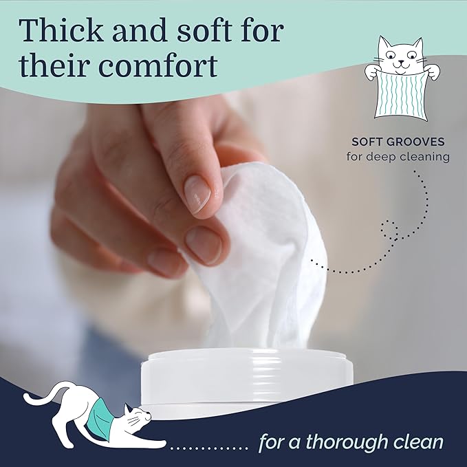 Hepper Wash Wipes - Soft Pet Cleaning Wipes Enriched with Aloe & Cucumber Scent for Waterless Grooming - Ideal for Dogs, Cats & Other Pets - Safe for Puppies & Kittens