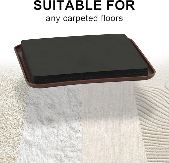 new space 8 Pack Furniture Sliders, 4.7 Inch Sliders for Furniture on Carpet for Sliding Heavy Furniture, Furniture Sliders for Carpeted Floors - Safeguard Carpeted Floors!