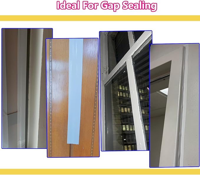 White Window Weather Sealing Tape 2Inch X 65Ft,Window AC Seal Air Conditioner Sealing Tape,Residue-Free for Keep Out Drafts Cold Air Rain Dust Smog