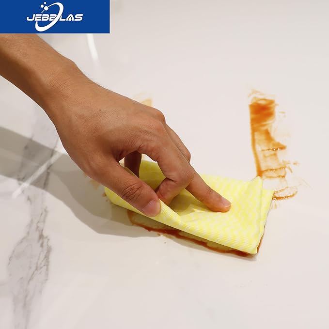 JEBBLAS Handi Wipes Reusable Cloths Dry Cleaning Cloths Dish Towel Dish Cloths Handy Cleaning Wipes,Pack of 50, Yellow