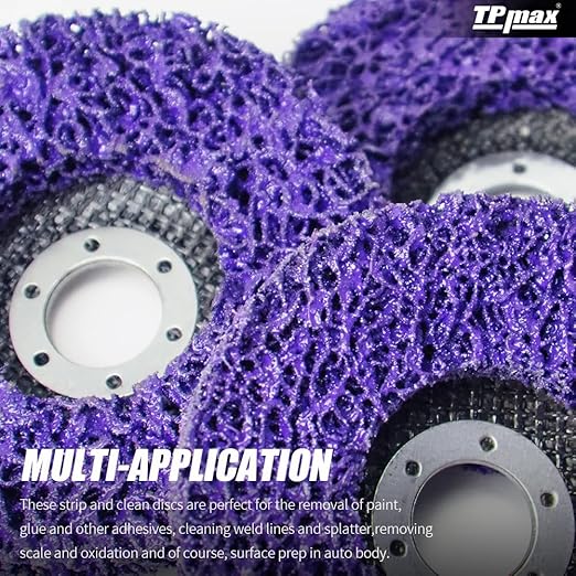 4-1/2" x7/8'' Stripping Discs Rust Remover Wheel Remove Paint and Oxidation Poly Strip Wheel Disc Abrasive Angle Grinding Wheel - 10 Pack(Purple)