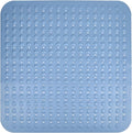 ENKOSI Extra Large Square Non Slip Shower Mat - 31 x 31-inch XL Bathroom Shower Mat - Square Shower Matts for Shower Stall Floors | Secure Suction Cups and Drain Holes (31x31 Light Blue)