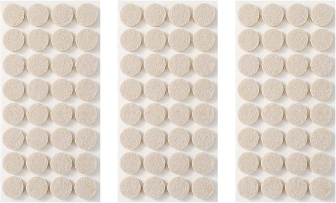 Furnigear Felt Furniture Pads for Hardwood Floors - Self Adhesive Chair Felt Pads, Floor Protector for Furniture Feet, Furniture Sliders Moving Your Furniture Smoothly - Anti Scratch 96 Pcs 3/4" Round