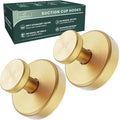2025 Upgraded Stainless Steel Heavy Duty Suction Cup Hooks for Shower Bathroom Accessories Removable Hook for Glass Window Door Wall Hooks for Hanging Towels Robes Wreaths (Pack of 2, Gold)