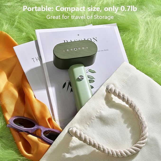 G6 2-in-1 Portable Steamer for Clothes and Iron for Clothes, Just 0.7lbs Lightly, 10 Minutes of Continuous Steam, 900W Light Steamer for travel and home (pink)