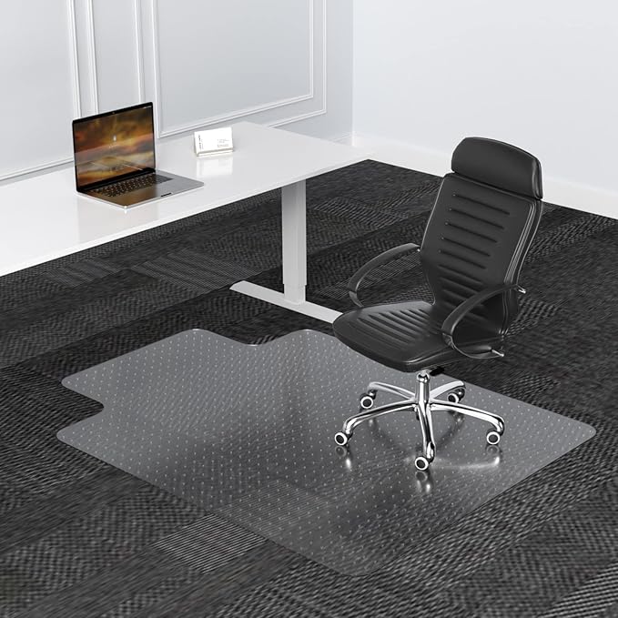 Large Chair Mat for Carpet, Easy Glide Plastic Carpet Floor Protector Mat for Office Chairs for Work & Home