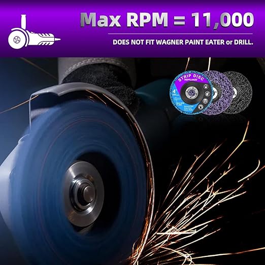 12 Pack Strip Discs 4 inch Stripping Wheel for Angle Grinder Clean and Remove Paint Coating Rust Welds Oxidation for Metal and Wood (4" x 5/8")