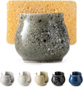 Ceramic Sponge Holder, Kitchen Sponge Holder Sink Caddy Organizer Dish Rack for Kitchen Sink Suction, Bathroom, Brush, Special Gray