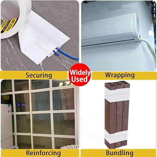 Duct Tape Heavy Duty Single Sided, Strong Adhesive High Strength, Waterproof Mesh Tape for Indoor and Outdoor Repairing Sealing Bonding, Easy Use Hand Tearable, 1.57 Inch x 66 Feet, White