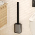 Toilet Brush and Holder Set - Wall Mounted Bathroom Scrub Brush, Toilet Bowl Brush and Plunger Set for Bathroom Cleaner (Grey)