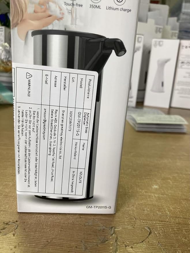 Automatic Soap Dispenser Touchless 11.8oz/350ml Four-Level Adjustable Dispenser Volume，Stainless Steel Material,Battery Powered for Wide Compatibility in Kitchen, Bathroom, Hotel & Office