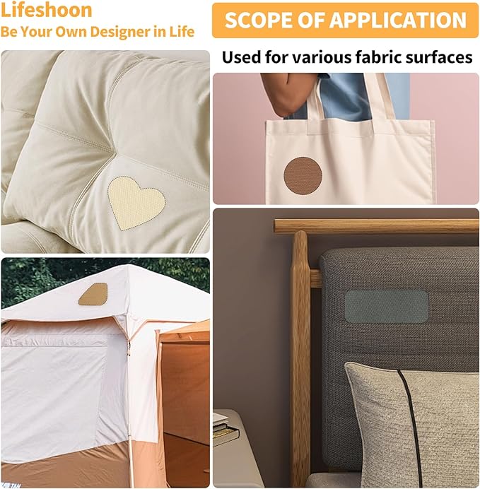 Fabric Repair Patches, 17X158 Inch Canvas Self-Adhesive Fabric Patches Tape Durable, DIY Large Canvas Repair for Sofa, Couches, Furniture, Chair, Clothing （17X158 Inch, White）
