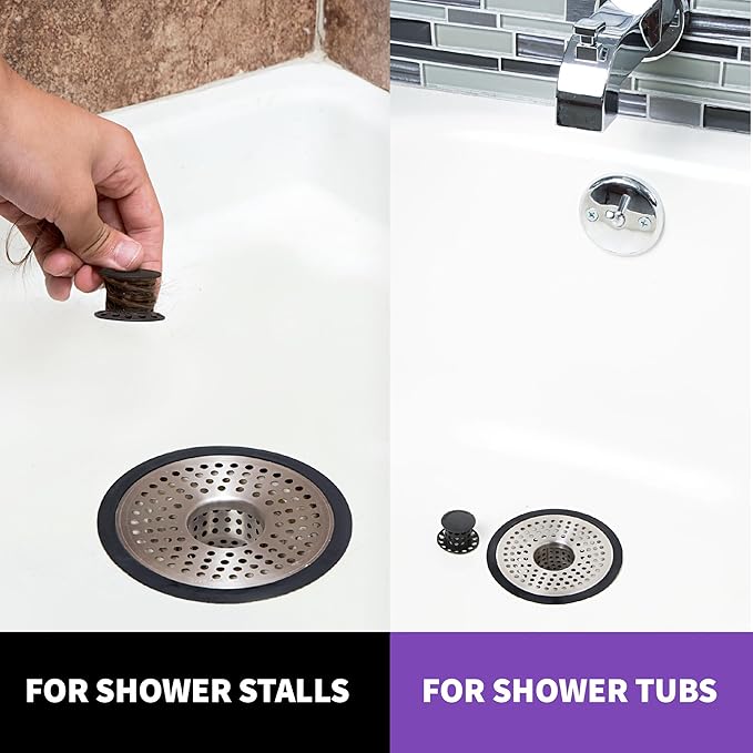 ShowerShroom SHSULT755 Ultra Revolutionary Shower Hair Catcher Drain Protector, No Size, Stainless
