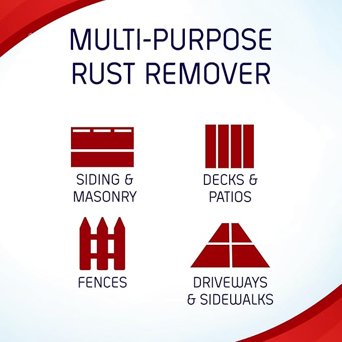 Iron OUT Liquid Rust Stain Remover, Pre-mixed, Quickly Removes Rust Stains from Concrete, Vinyl and Other Outdoor Surfaces, No Scrubbing, Safe to Use, Made in the USA, 1 Gallon