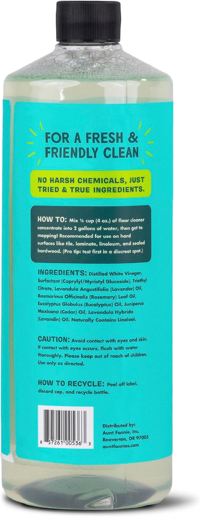 Aunt Fannie's Ultra Concentrated Floor Cleaner Vinegar Wash, Multi-Surface Solution For Mopping, Makes 16 Gallons, Eucalyptus Scent, 32 oz. (Pack of 3)